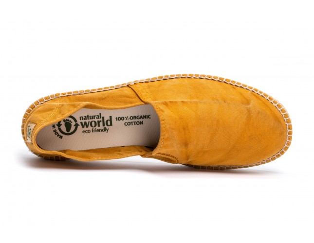 Espadrile Natural World, model Camping, Cuero, aspect Stone-Washed