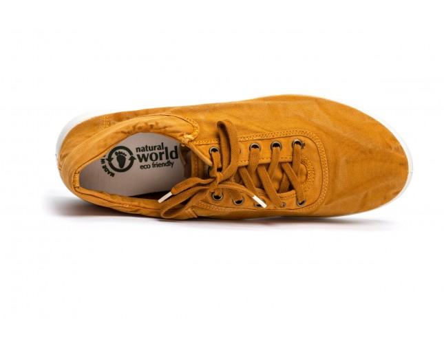 Tenisi din panza Natural World, model 3301, Cuero, aspect Stone-Washed