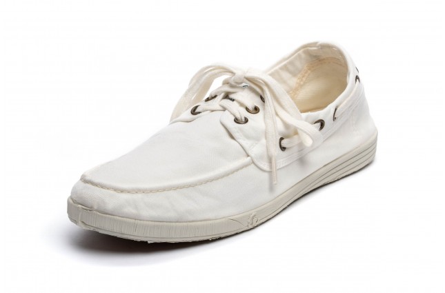 Pantofi din panza Natural World, model Nautico, Alb