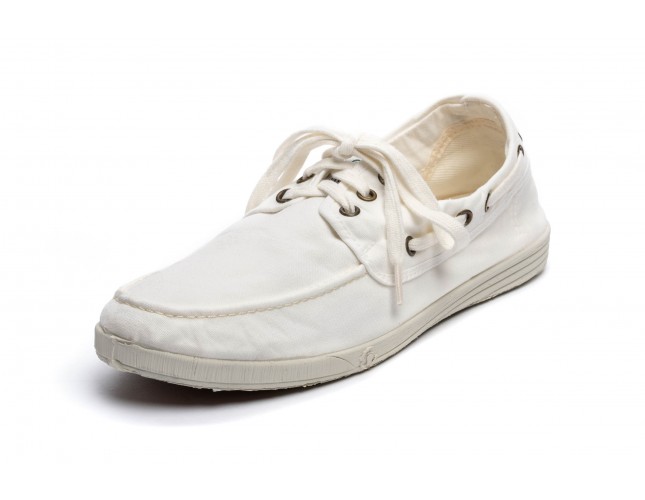 Pantofi din panza Natural World, model Nautico, Alb