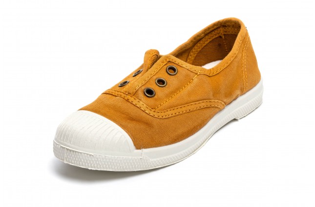 Tenisi Natural World pentru copii, model Elastico, Cuero, aspect Stone-Washed