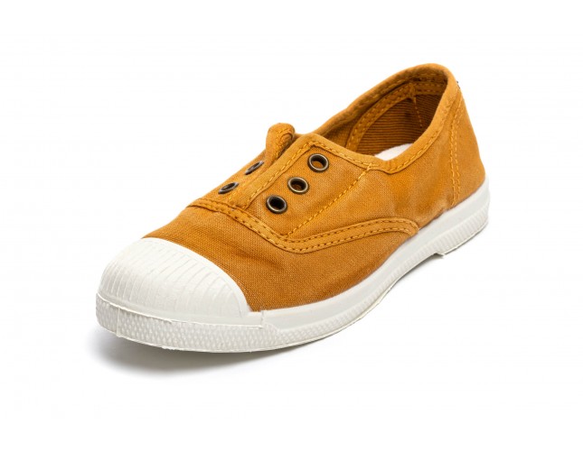 Tenisi Natural World pentru copii, model Elastico, Cuero, aspect Stone-Washed