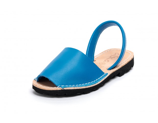 Sandale Avarca pentru copii, Albastru, piele naturala 