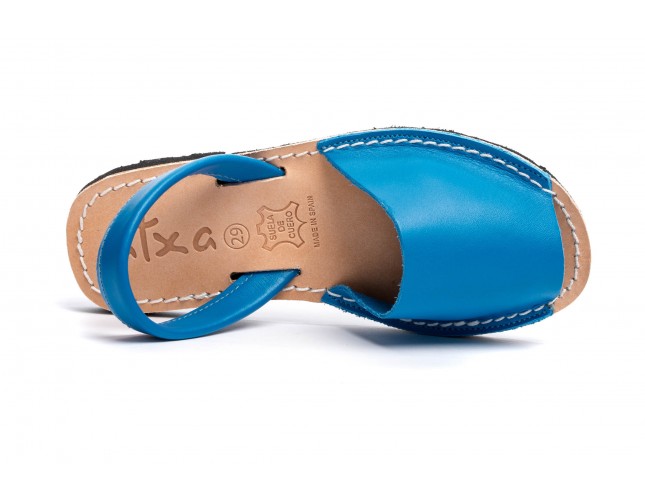 Sandale Avarca pentru copii, Albastru, piele naturala 