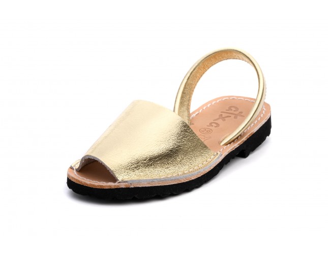 Sandale Avarca pentru copii, Auriu, piele naturala 