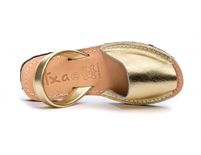 Sandale Avarca pentru copii, Auriu, piele naturala 