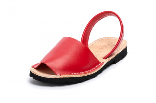 Sandale Avarca pentru copii, Rosu, piele naturala 