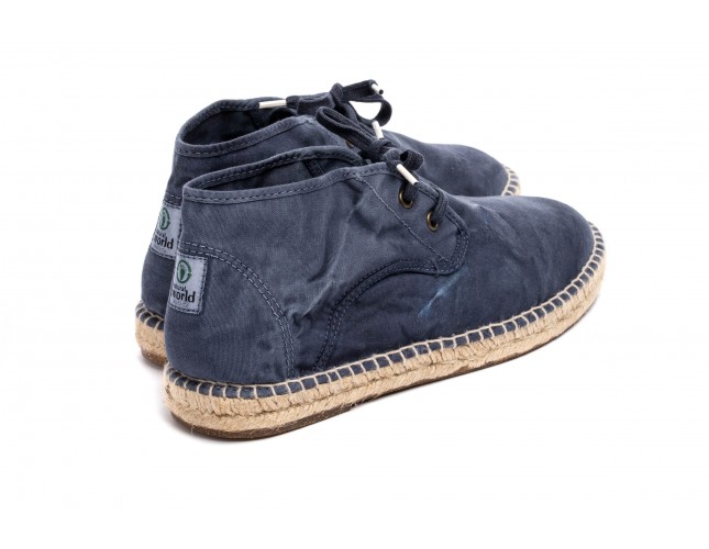 Espadrile Natural World, model Safari, Marin, aspect Stone-Washed
