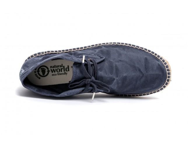 Espadrile Natural World, model Safari, Marin, aspect Stone-Washed