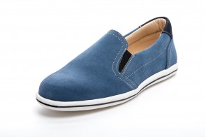 Pantofi din piele intoarsa, pentru copii, model Slip-On 6271, ALBASTRU