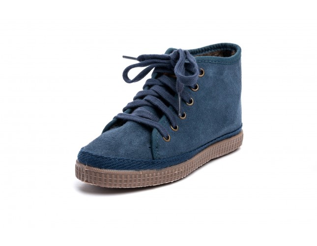 Bascheti din piele intoarsa Natural World, model 528, Albastru Petrol