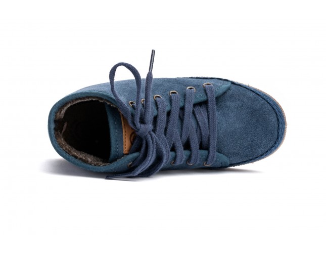 Bascheti din piele intoarsa Natural World, model 528, Albastru Petrol