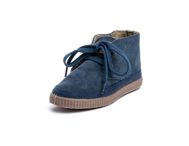 Ghete din piele intoarsa Natural World, model 521 Siret, Albastru Petrol