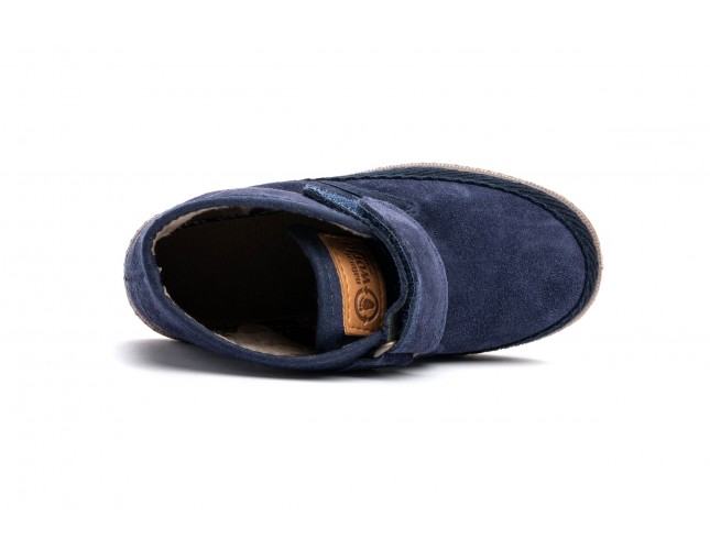 Ghete din piele intoarsa Natural World, model 505 Velcro, Marin