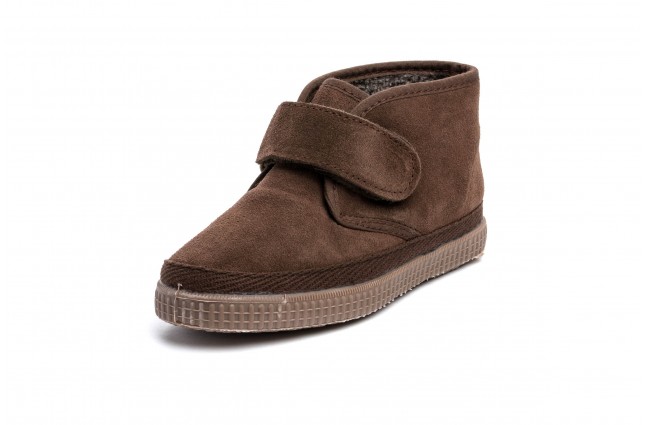 Ghete din piele intoarsa Natural World, model 505 Velcro, Maron