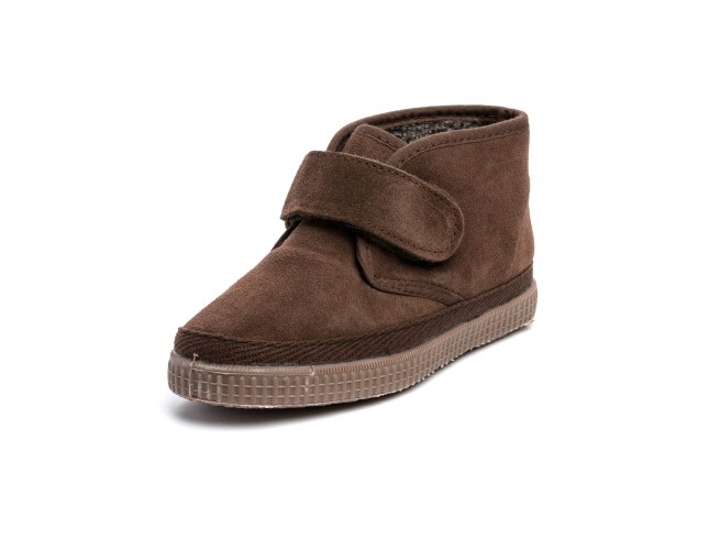 Ghete din piele intoarsa Natural World, model 505 Velcro, Maron