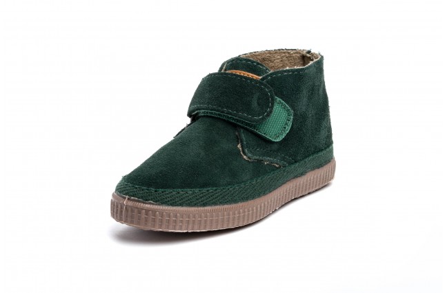 Ghete din piele intoarsa Natural World, model 505 Velcro, Verde