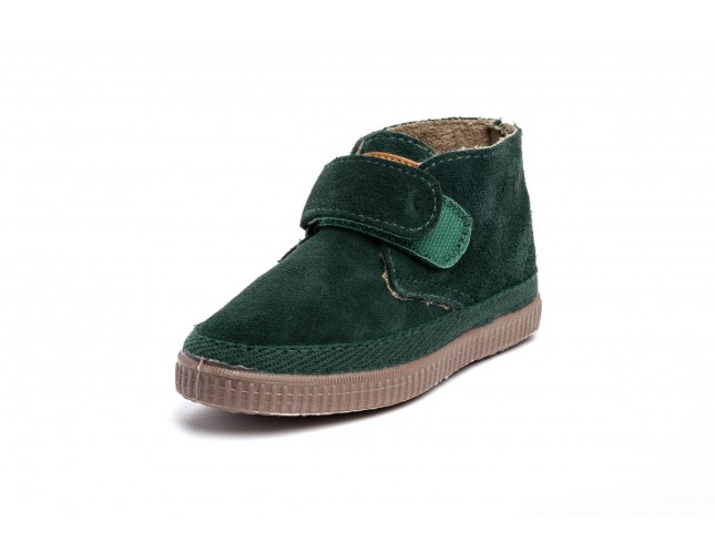 Ghete din piele intoarsa Natural World, model 505 Velcro, Verde