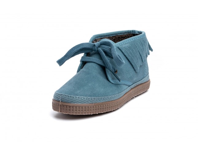 Ghete din piele intoarsa Natural World, model 507 Indi, Bleu