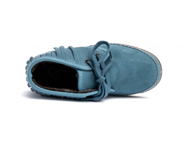Ghete din piele intoarsa Natural World, model 507 Indi, Bleu