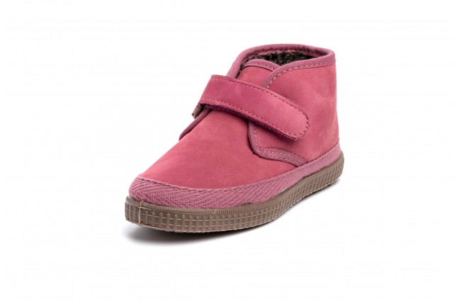 Ghete din piele nubuc Natural World, model 561 Velcro, Rosa