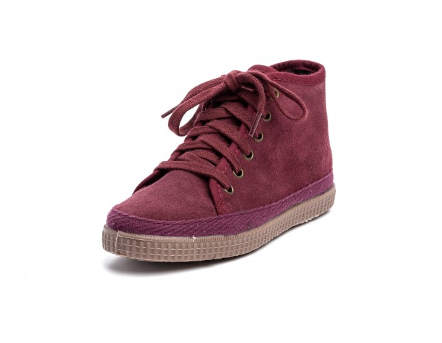 Bascheti din piele intoarsa Natural World, model 528, Bordo