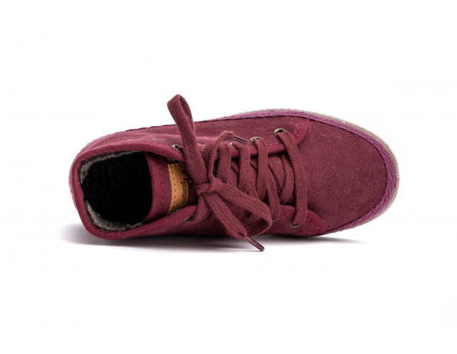 Bascheti din piele intoarsa Natural World, model 528, Bordo