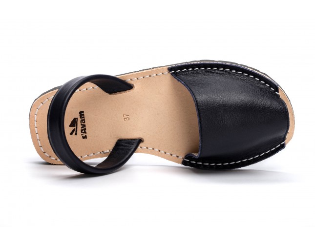 Sandale Avarca din piele naturala, Marin