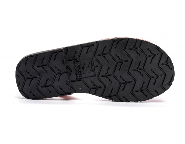 Sandale Avarca din piele naturala, Rosu