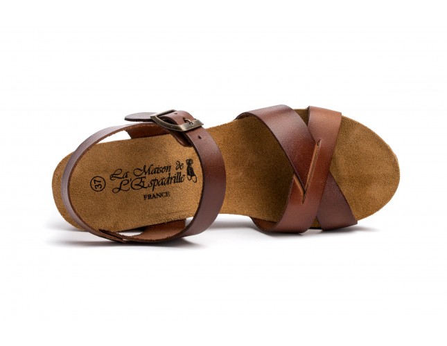 Sandale din piele naturala, Maison de l'Espadrille, Cuero
