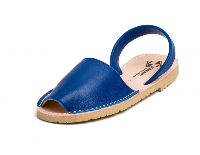 Sandale Avarca din piele naturala, Albastru