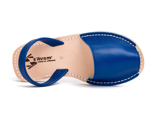 Sandale Avarca din piele naturala, Albastru