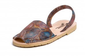 Sandale Avarca din piele naturala, Multicolor