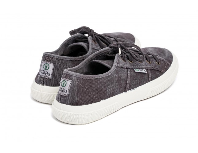 Tenisi Natural World, model Basquet 901B, Negru, aspect Stone-Washed