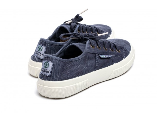 Tenisi Natural World, model Basquet 901B, Marin, aspect Stone-Washed