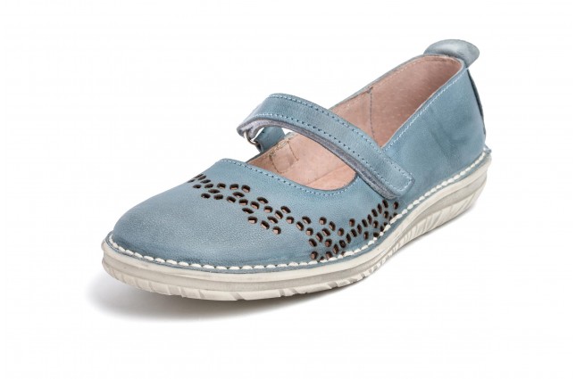 Pantofi ATXA din piele, model Rustik 1914, Albastru 