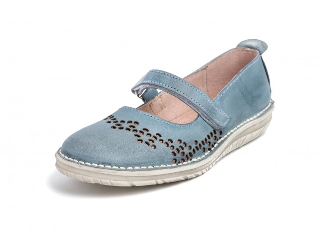 Pantofi ATXA din piele, model Rustik 1914, Albastru 
