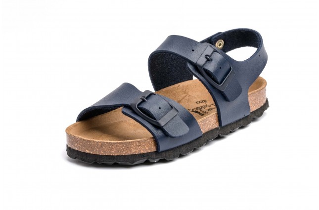 Sandale Maison de l'Espadrille din piele eco, pentru copii, model BOUCLE 3586, Marin