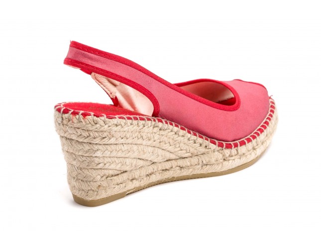 Sandale Maison de l'Espadrille din panza, model CELINE 230, Rosu