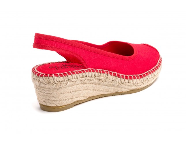 Sandale Maison de l'Espadrille din panza, model 660TB, Rosu