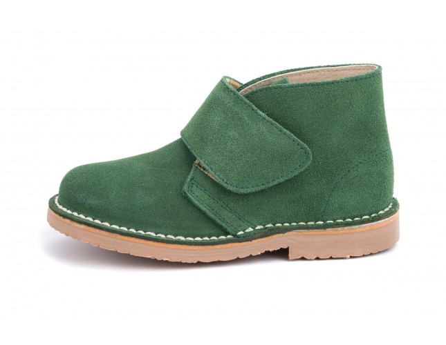 Ghete Safari pentru copii, piele intoarsa Verde Encina, velcro