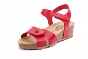 Sandale Maison de l'Espadrille din piele, model VELCRO 3621, Rosu