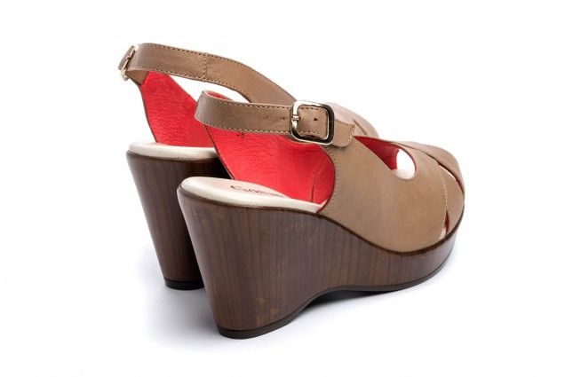 Sandale Gasymar din piele, model NATUR 7952, Bej Café