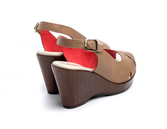 Sandale Gasymar din piele, model NATUR 7952, Bej Café