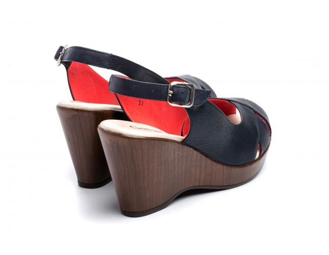 Sandale Gasymar din piele, model NATUR 7952, Marin