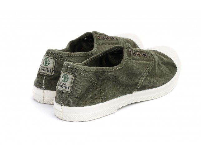 Tenisi Natural World, model Elastico 102, Kaki aspect Stone-Washed