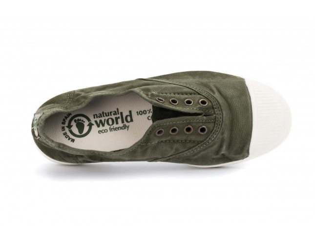 Tenisi Natural World, model Elastico 102, Kaki aspect Stone-Washed