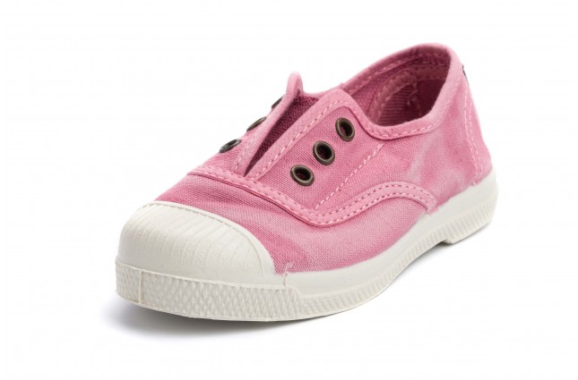 Tenisi Natural World pentru copii, model Elastico 470, Rosa aspect Stone-Washed
