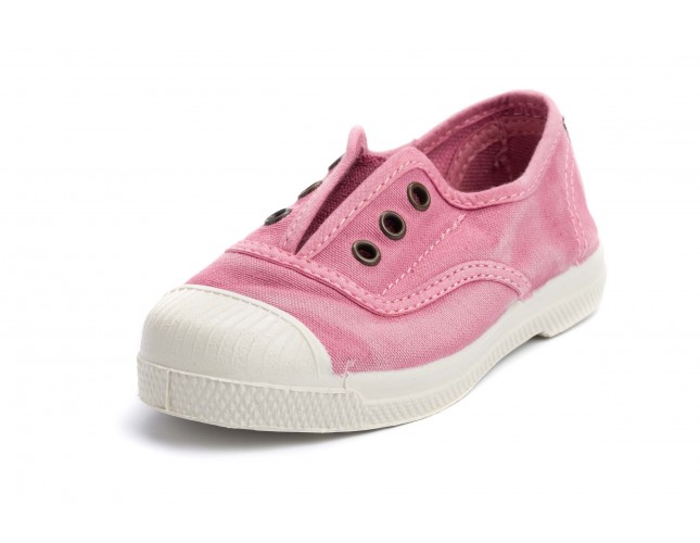 Tenisi Natural World pentru copii, model Elastico 470, Rosa aspect Stone-Washed
