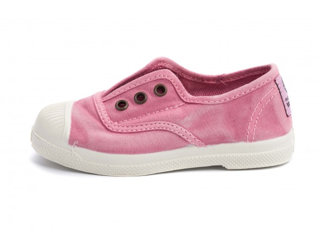 Tenisi Natural World pentru copii, model Elastico 470, Rosa aspect Stone-Washed